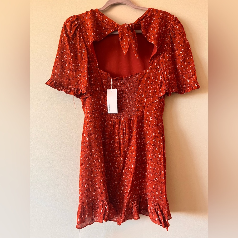 Reformation Floral Red Dress Alaina Size 6 - Picture 4 of 9